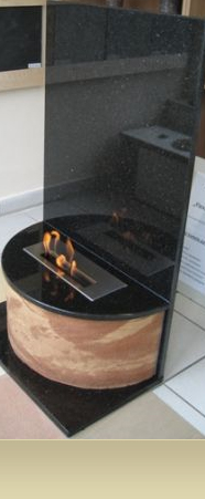 Naturstein-Kamin mit Bioethanol